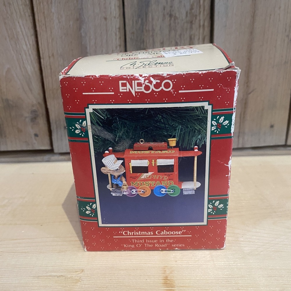 1991 Enesco Ornament "Christmas Caboose" Zephyr Mustard King O' The Road #3